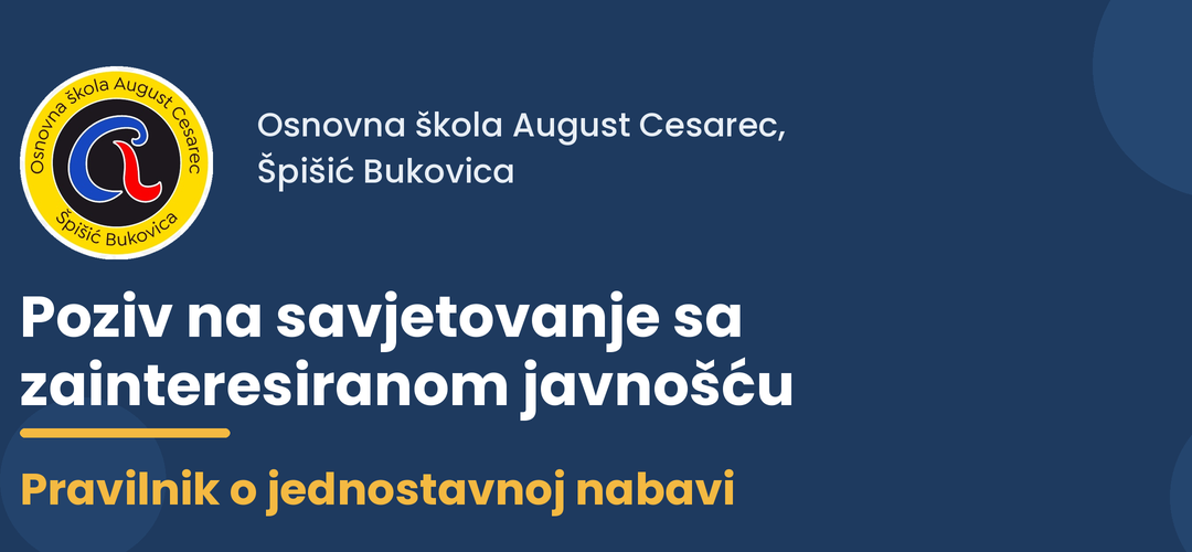 Poziv na savjetovanje sa zainteresiranom javnošću
